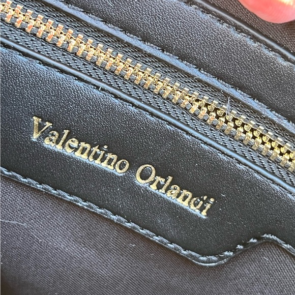 NWT Valentino Orlandi Black Gold Studded Bag With Additional Pouch And 2 Straps - Picture 12 of 15